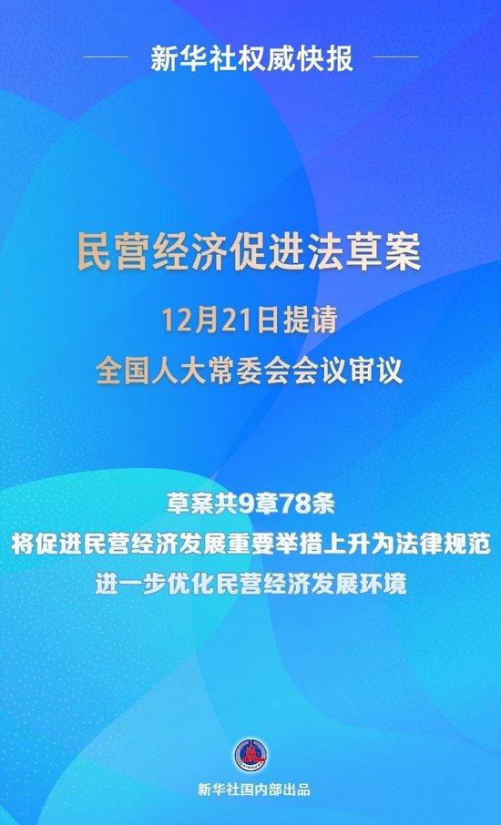 民營經(jīng)濟促進法草案提請全國人大常委會會議審議